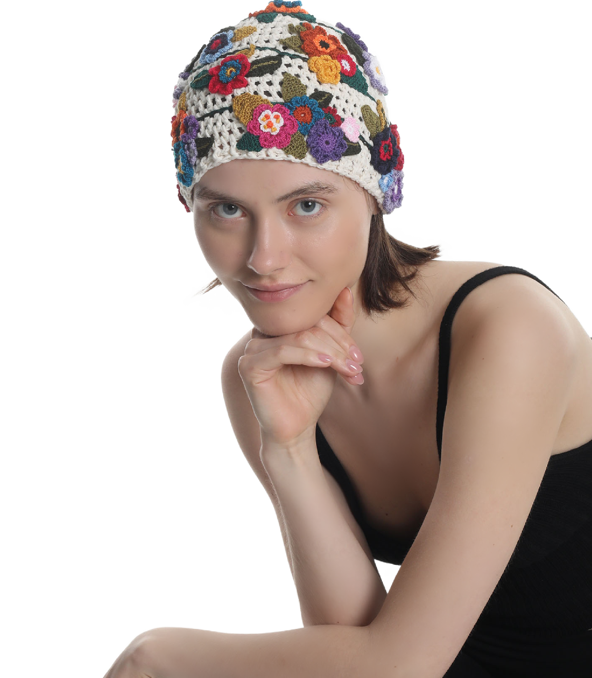 Handmade Chemo Hat Bandana - Hand-Knit Cotton Headwear for Hair Loss