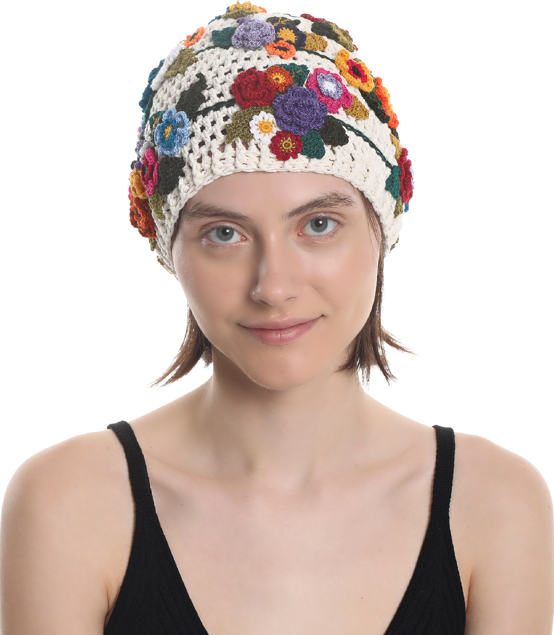 HANDMADE  HAT BANDANA Made from natural cotton yarn, Hand knitted