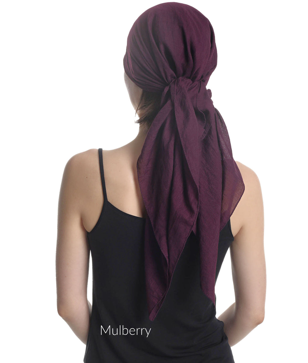 SOLID SQUARE HEAD SCARF for Hair Loss