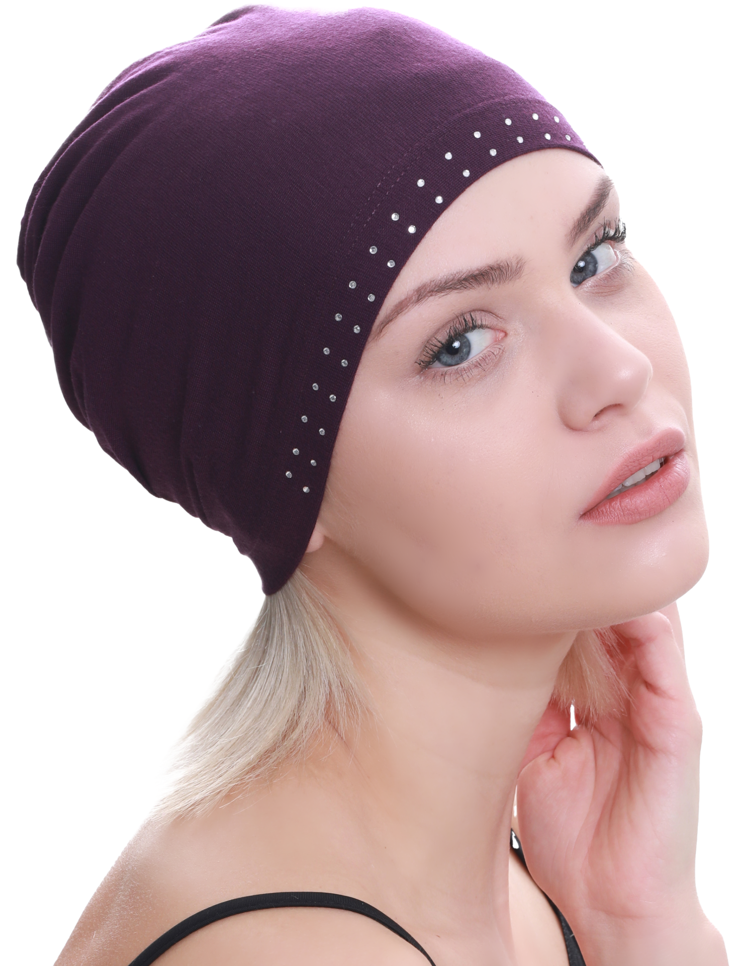 BAMBOO ESSENTIAL JEWELLED CAP Under Hat & Scarf, Sleep Cap