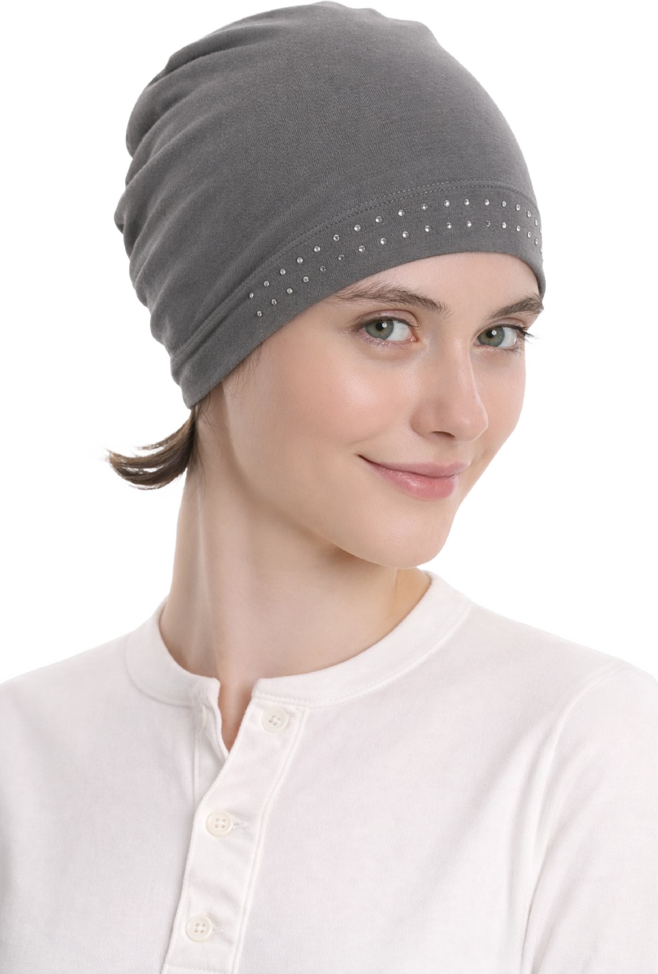 Bamboo Chemo Cap - Essential Jeweled Sleep Cap for Hair Loss