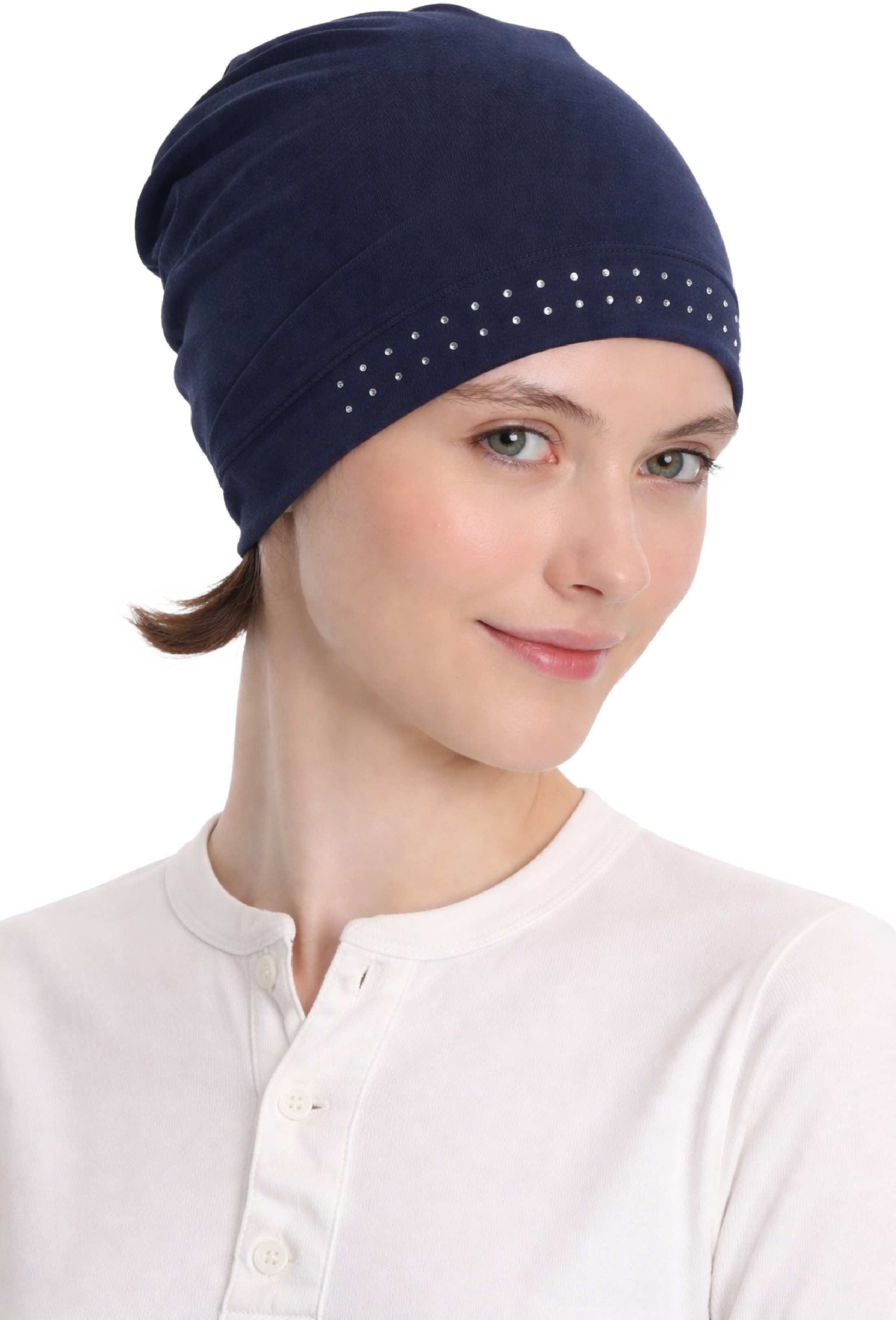 Bamboo Chemo Cap - Essential Jeweled Sleep Cap for Hair Loss