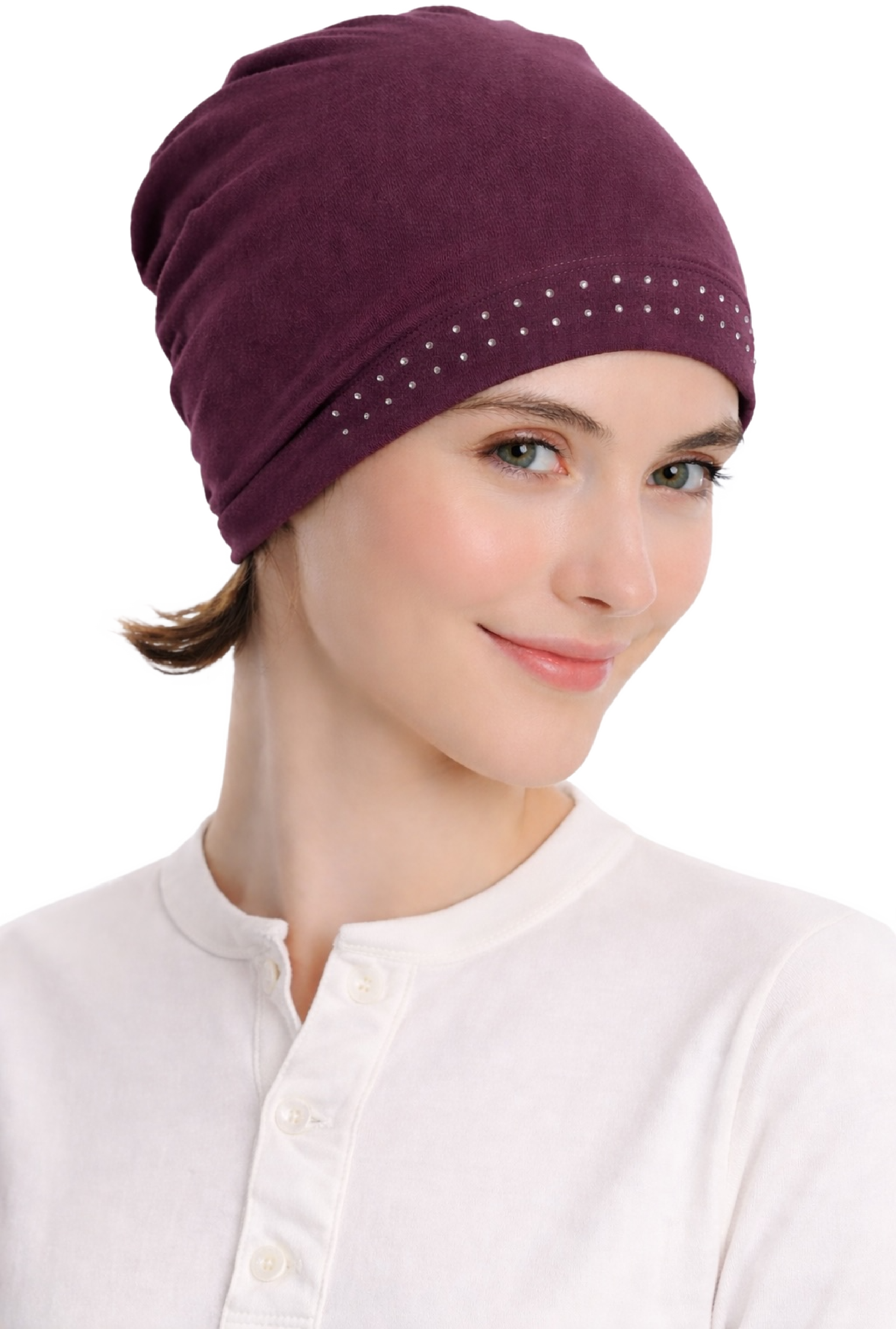 Bamboo Chemo Cap - Essential Jeweled Sleep Cap for Hair Loss