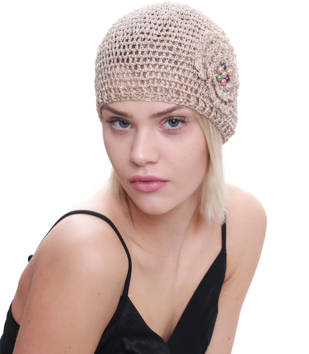 HANDMADE  HAT BANDANA Made from natural cotton yarn, Hand knitted