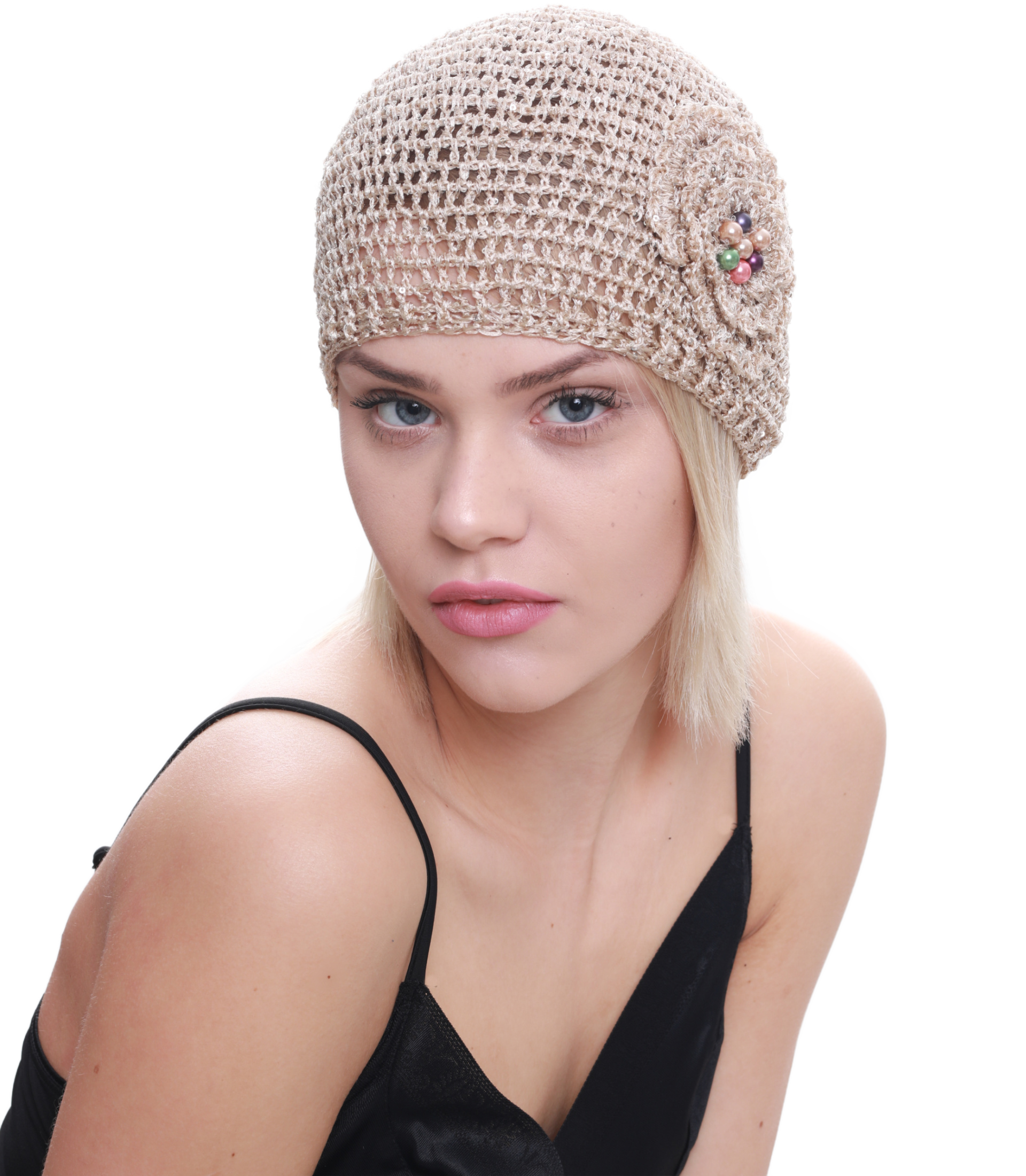 HANDMADE  HAT BANDANA Made from natural cotton yarn, Hand knitted