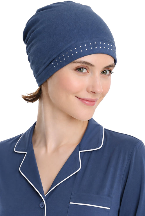 Bamboo Chemo Cap - Essential Jeweled Sleep Cap for Hair Loss