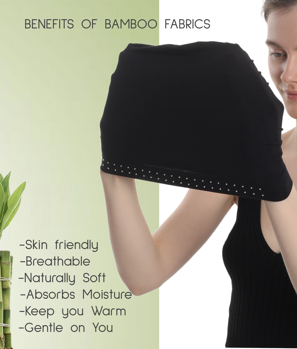 BAMBOO ESSENTIAL JEWELLED CAP Under Hat & Scarf, Sleep Cap