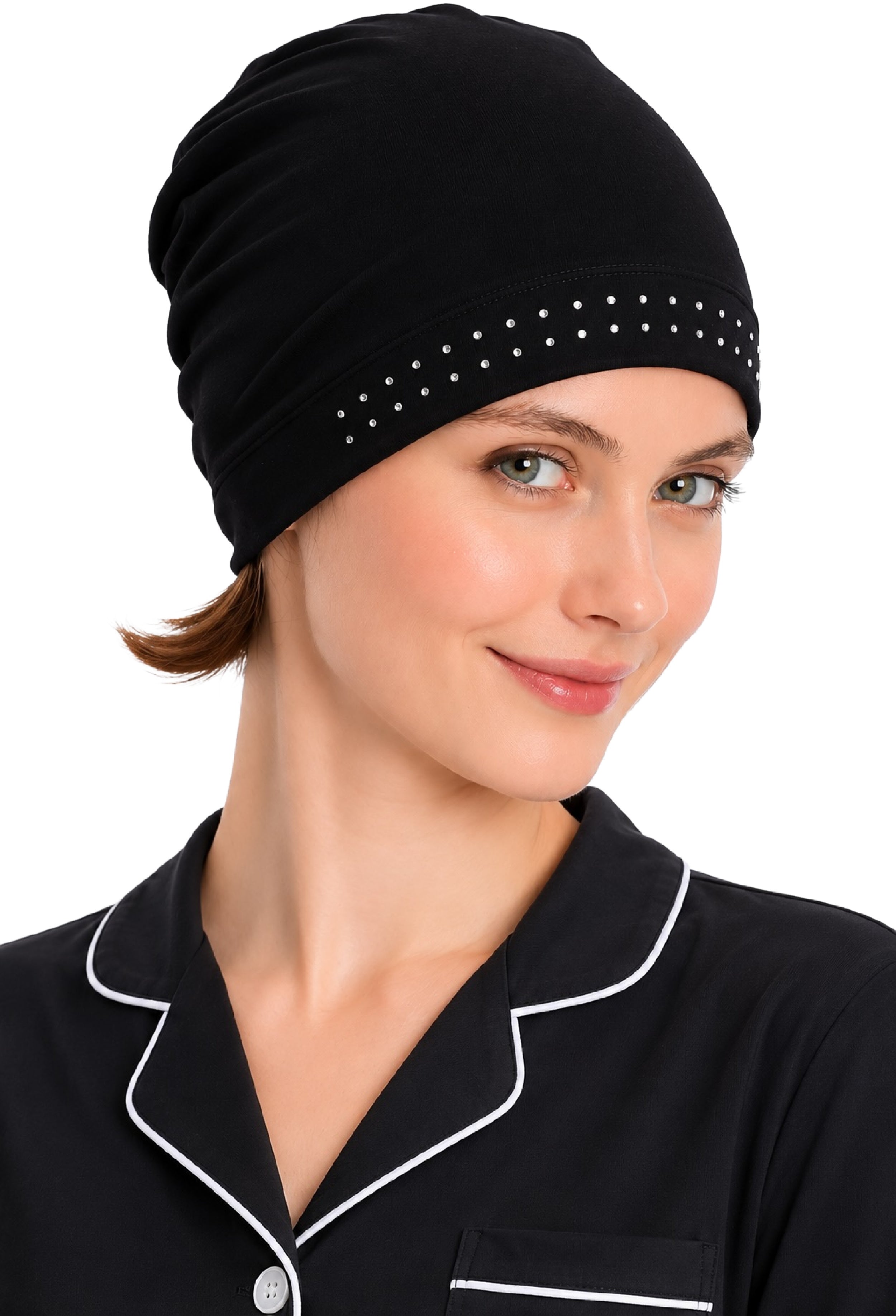 Bamboo Chemo Cap - Essential Jeweled Sleep Cap for Hair Loss