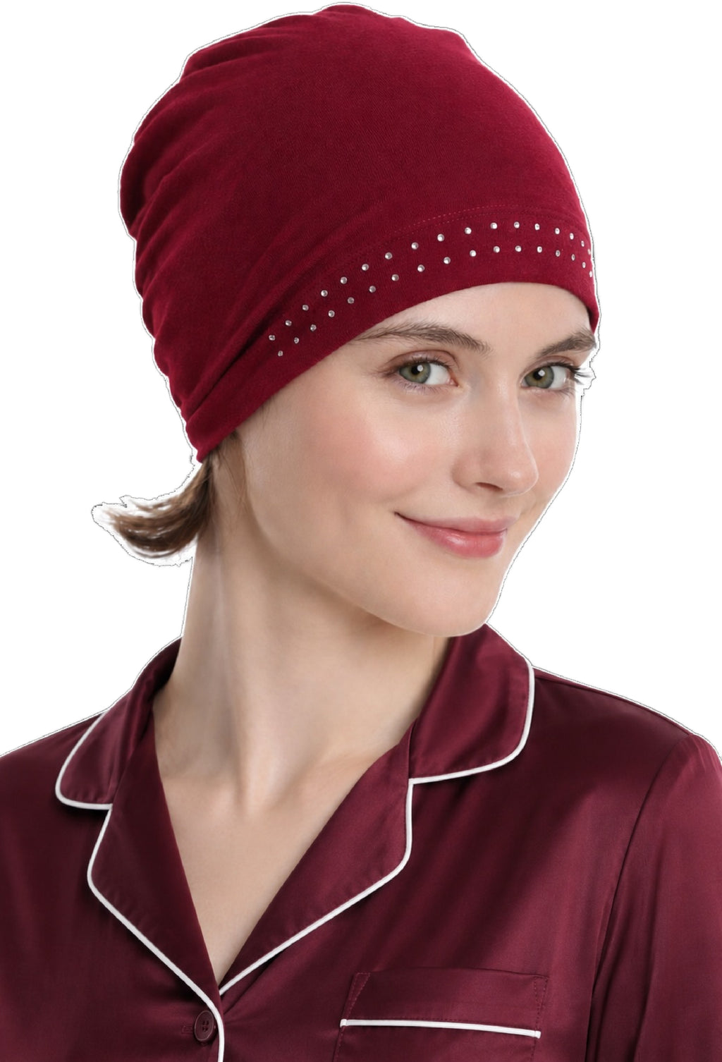 Bamboo Chemo Cap - Essential Jewelled Sleep Cap for Hair Loss