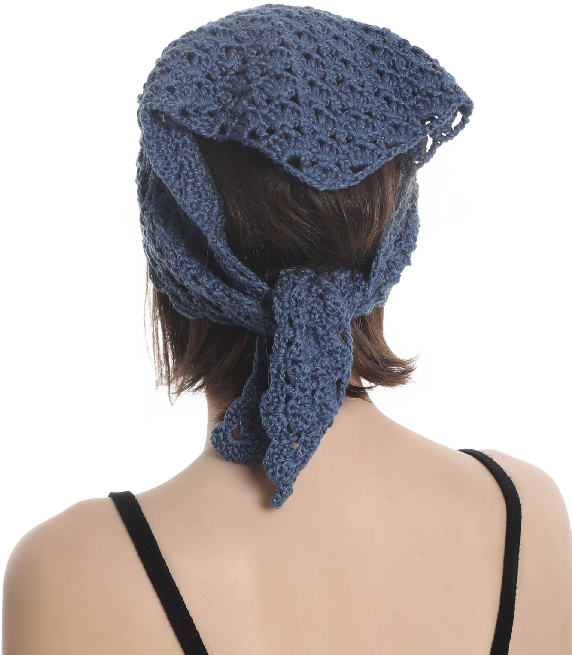 HANDMADE  HAT BANDANA Made from natural cotton yarn, Hand knitted