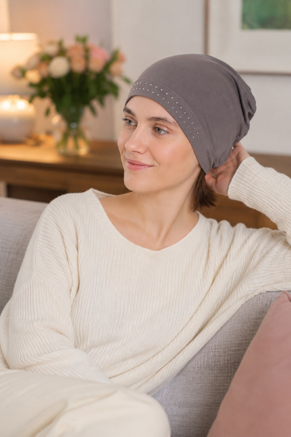 Bamboo Chemo Cap - Essential Jewelled Sleep Cap for Hair Loss