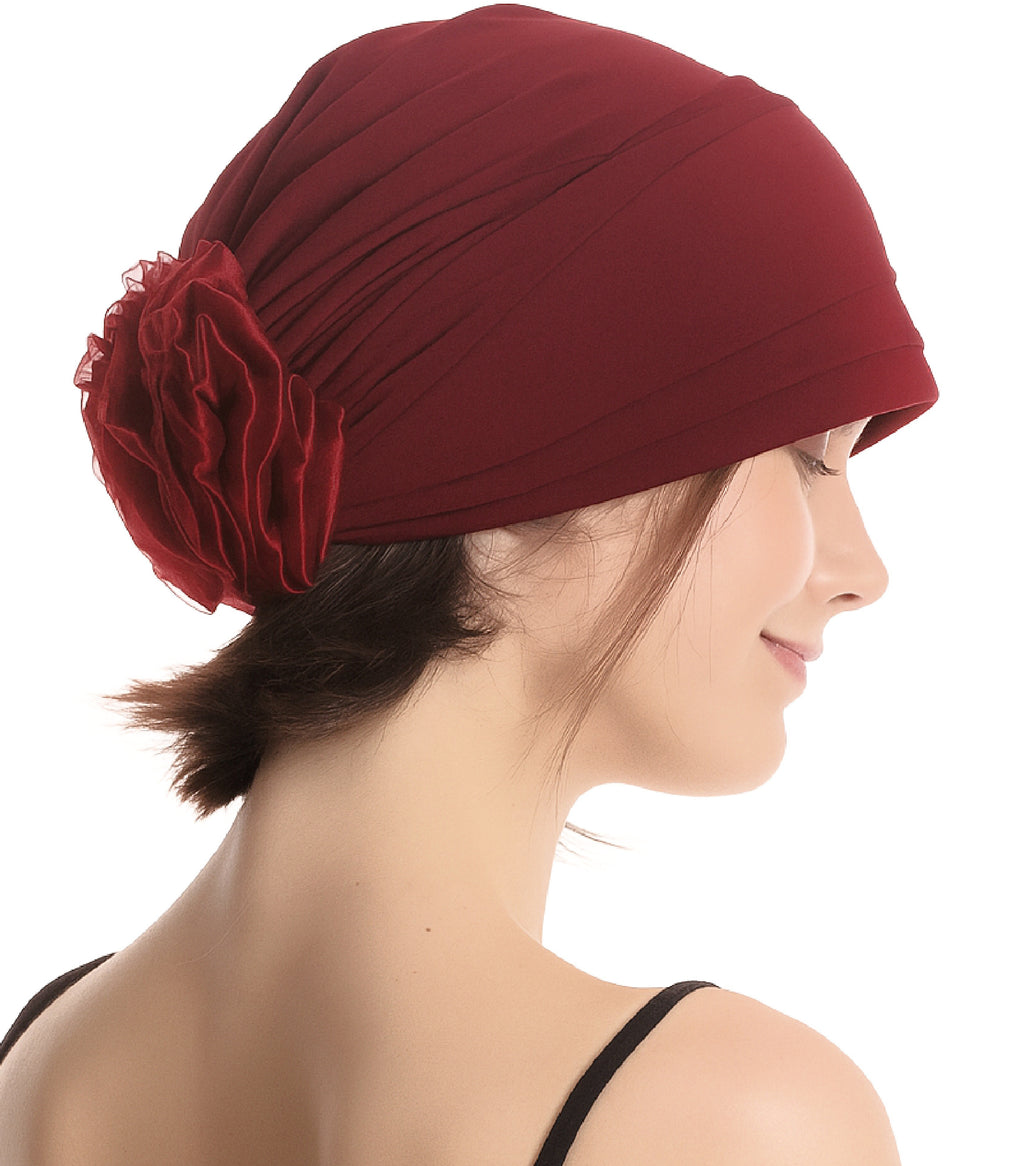 ORGANZA FLOWER HEADWEAR Padded Front Stylish Hat