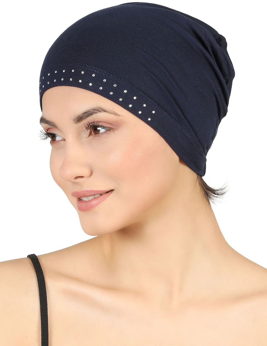 BAMBOO ESSENTIAL JEWELLED CAP Under Hat & Scarf, Sleep Cap