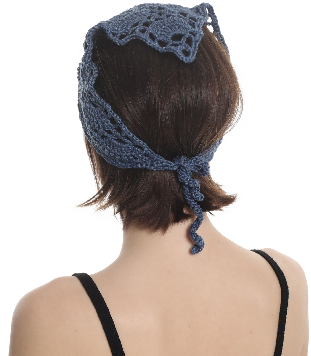 HANDMADE  HAT BANDANA Made from natural cotton yarn, Hand knitted