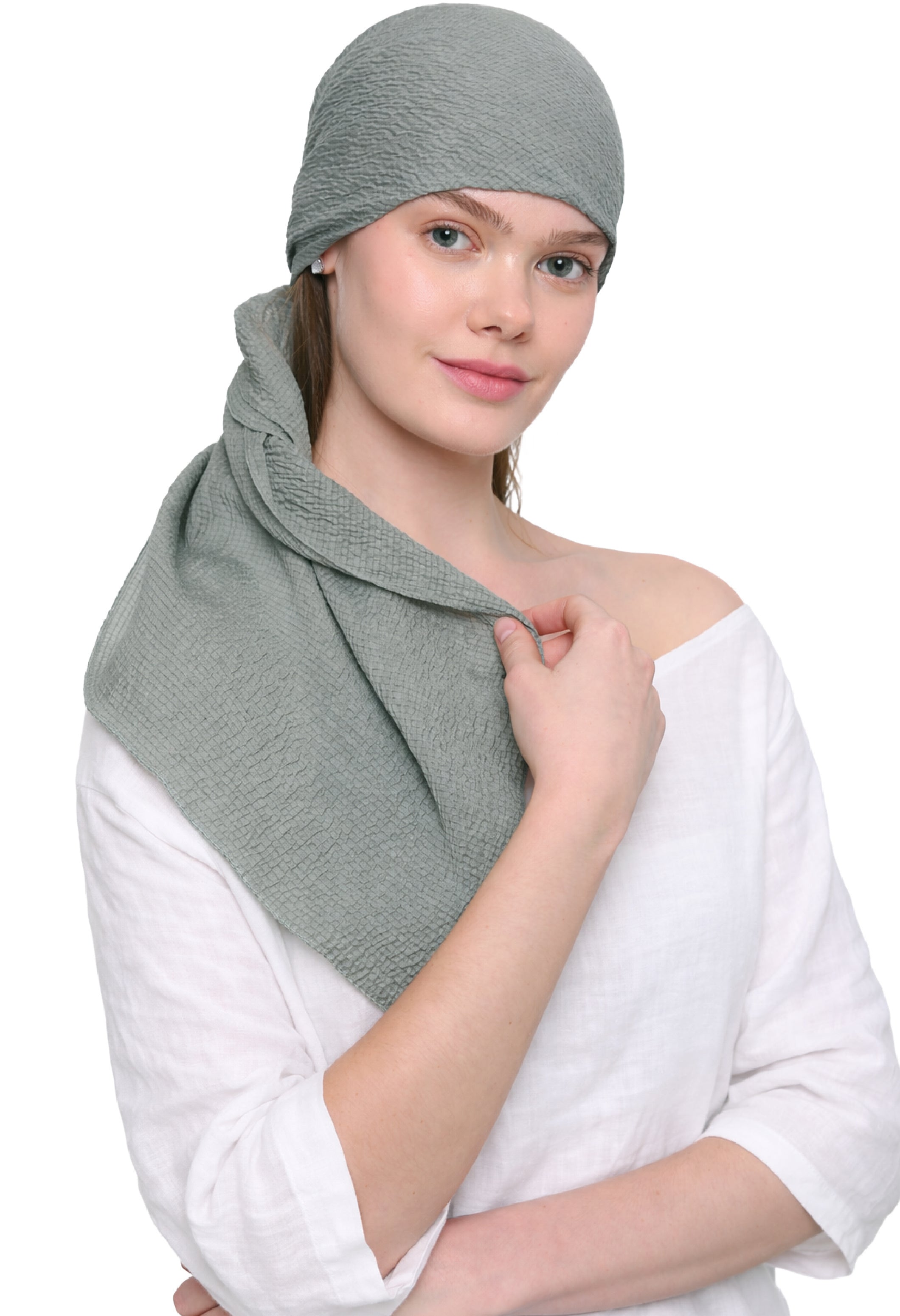 PRE-SHRUNK SQUARE HEAD SCARF for Hair Loss
