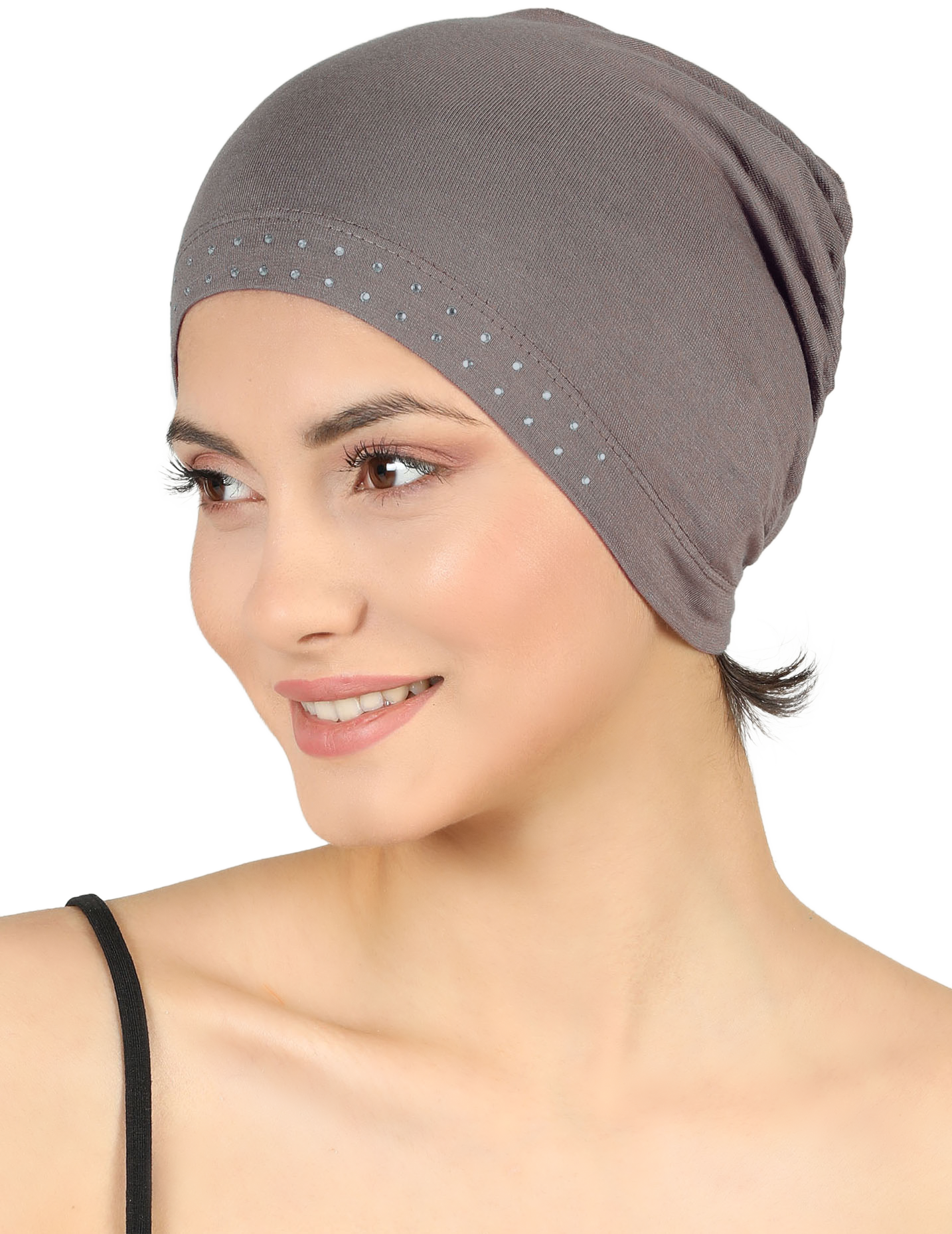 BAMBOO ESSENTIAL JEWELLED CAP Under Hat & Scarf, Sleep Cap