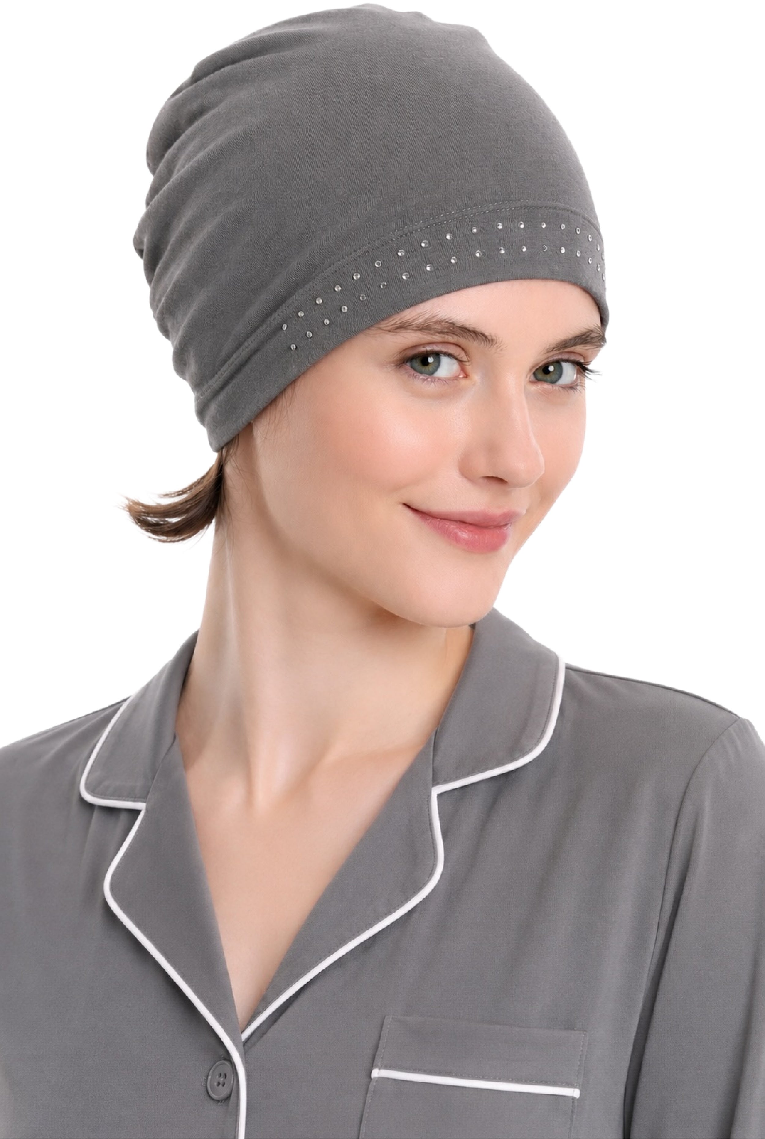 Bamboo Chemo Cap - Essential Jeweled Sleep Cap for Hair Loss