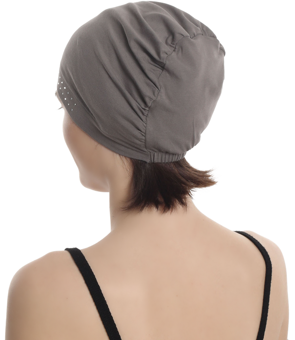 BAMBOO ESSENTIAL JEWELLED CAP Under Hat & Scarf, Sleep Cap