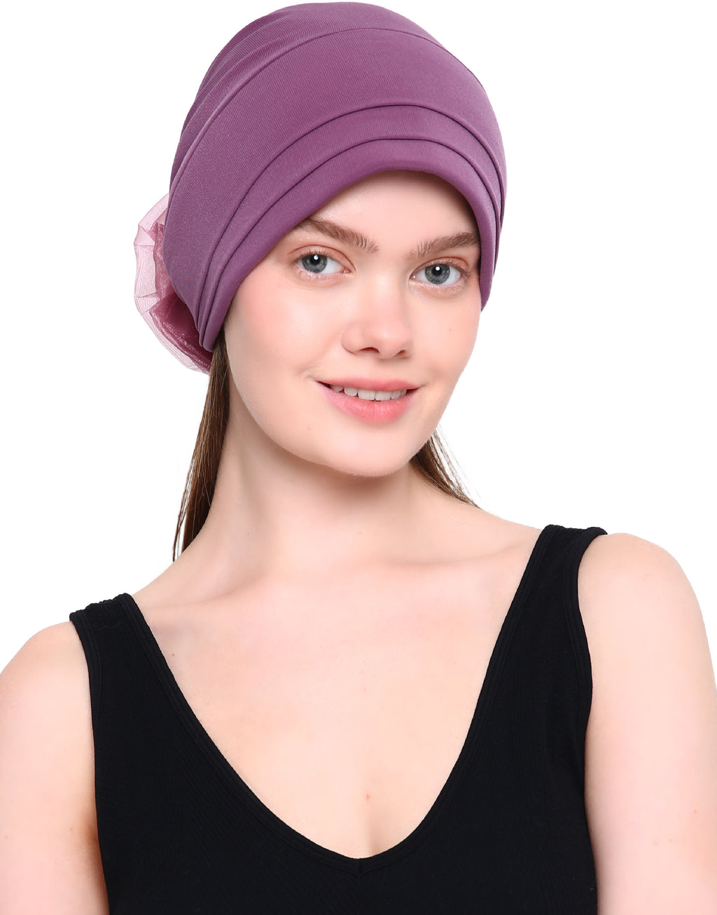 ORGANZA FLOWER HEADWEAR Padded Front Stylish Hat