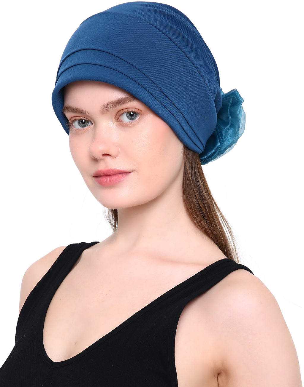 ORGANZA FLOWER HEADWEAR Padded Front Stylish Hat