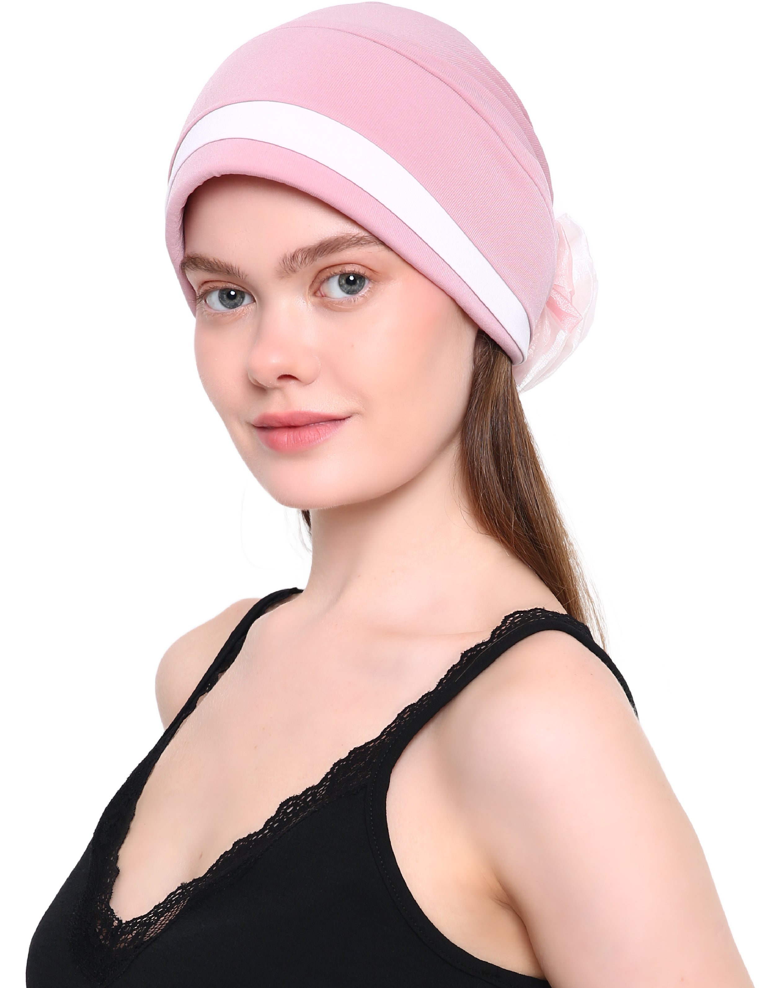 ORGANZA FLOWER HEADWEAR Padded Front Stylish Hat