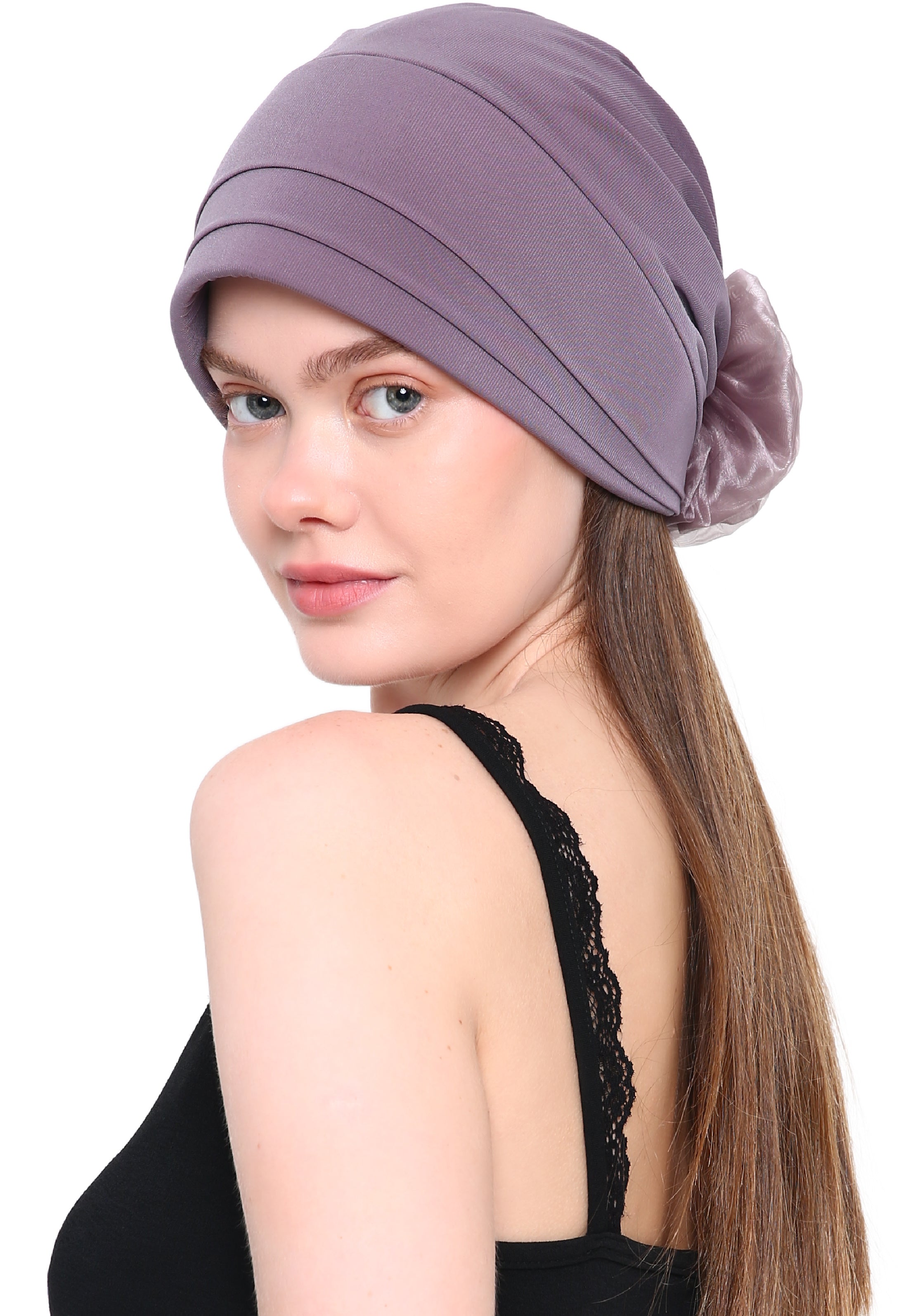 ORGANZA FLOWER HEADWEAR Padded Front Stylish Hat