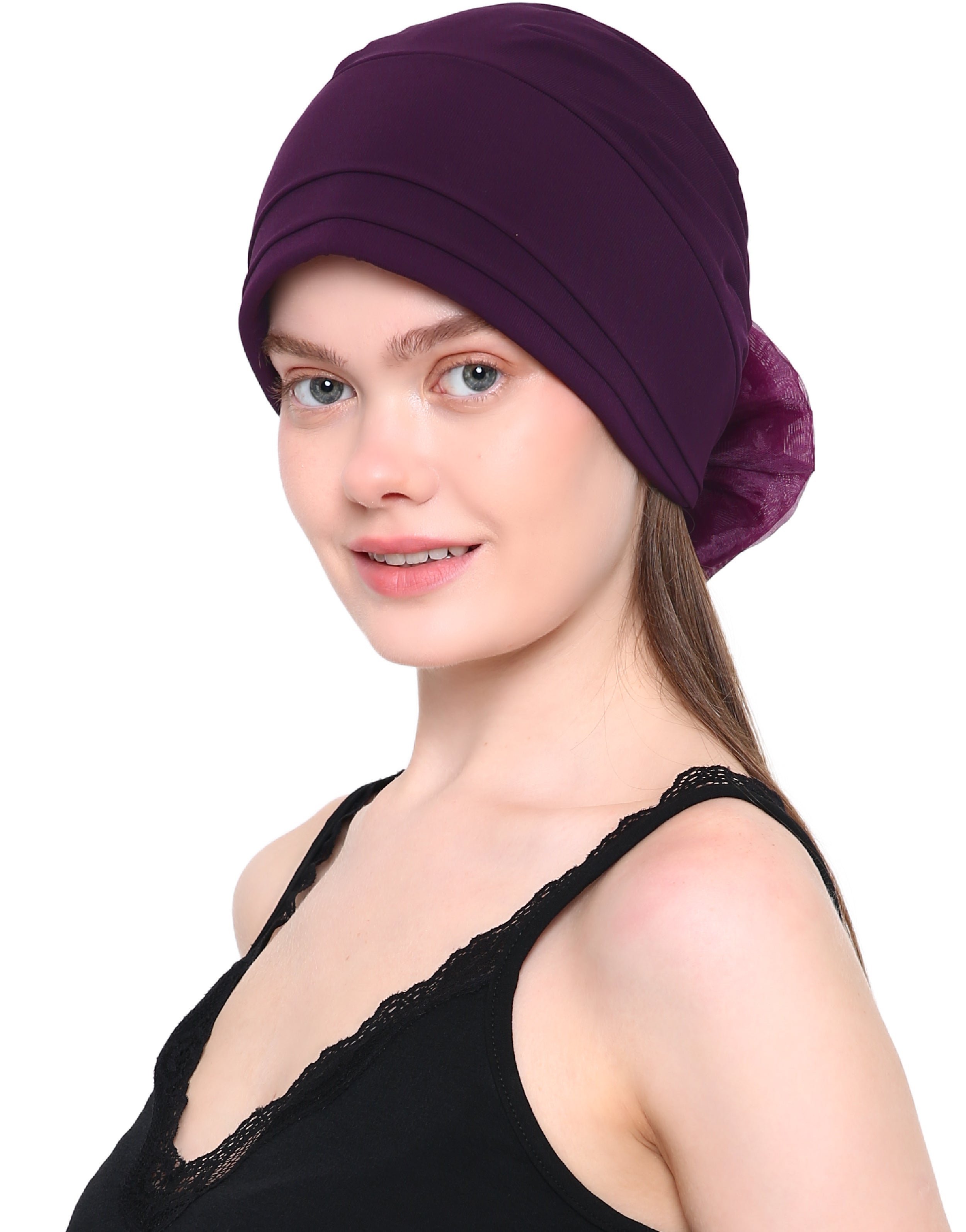 ORGANZA FLOWER HEADWEAR Padded Front Stylish Hat