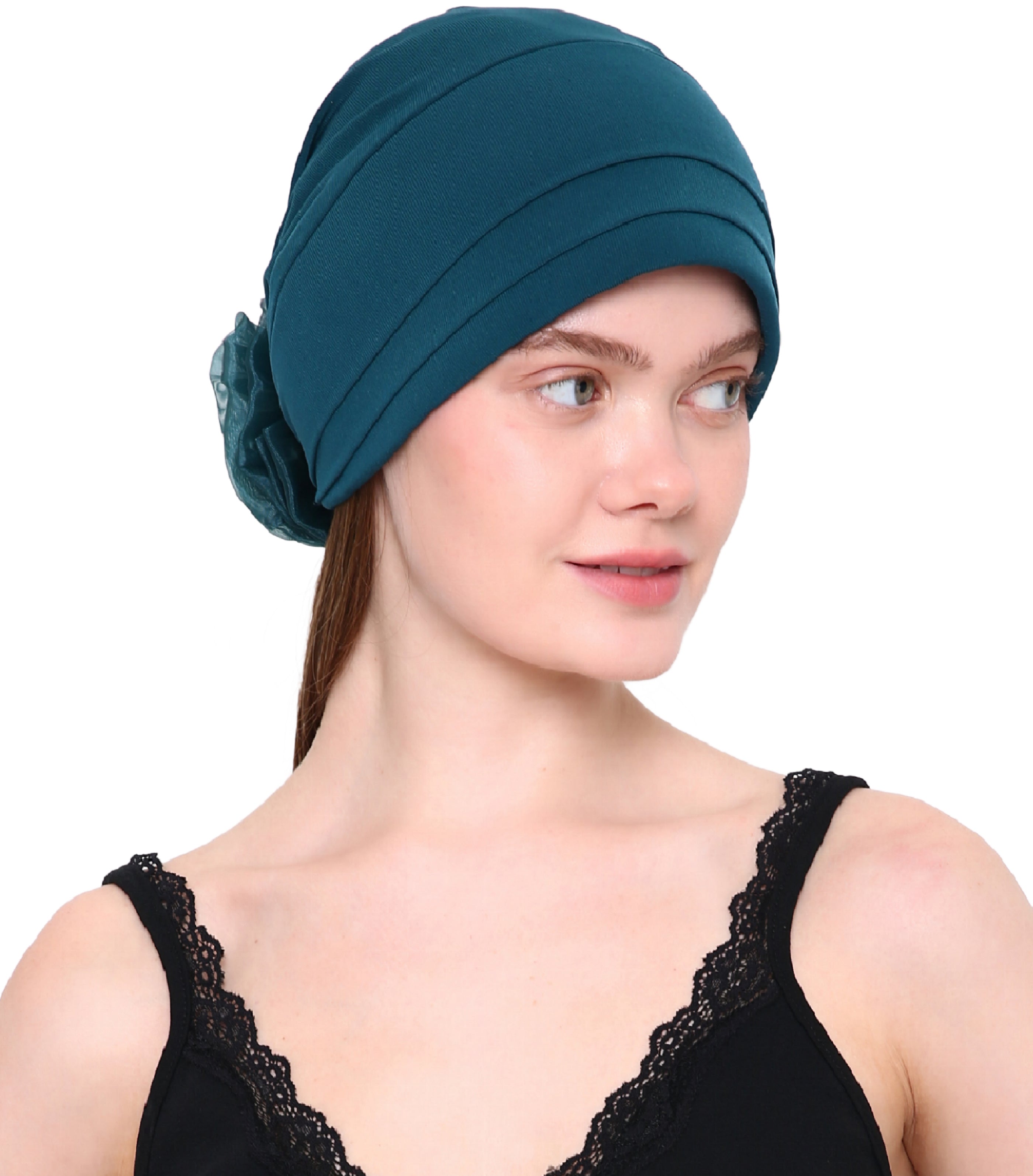 ORGANZA FLOWER HEADWEAR Padded Front Stylish Hat