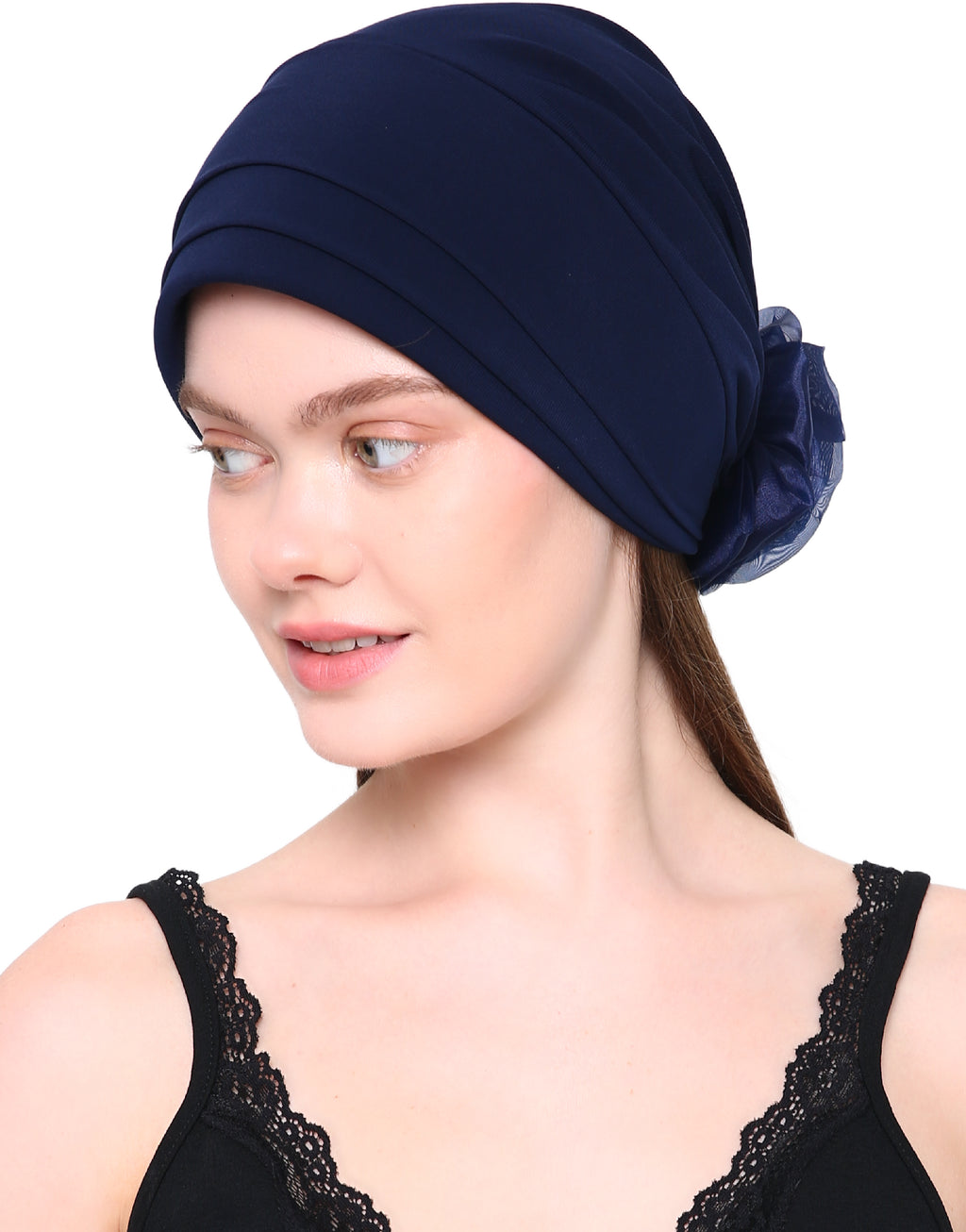 ORGANZA FLOWER HEADWEAR Padded Front Stylish Hat