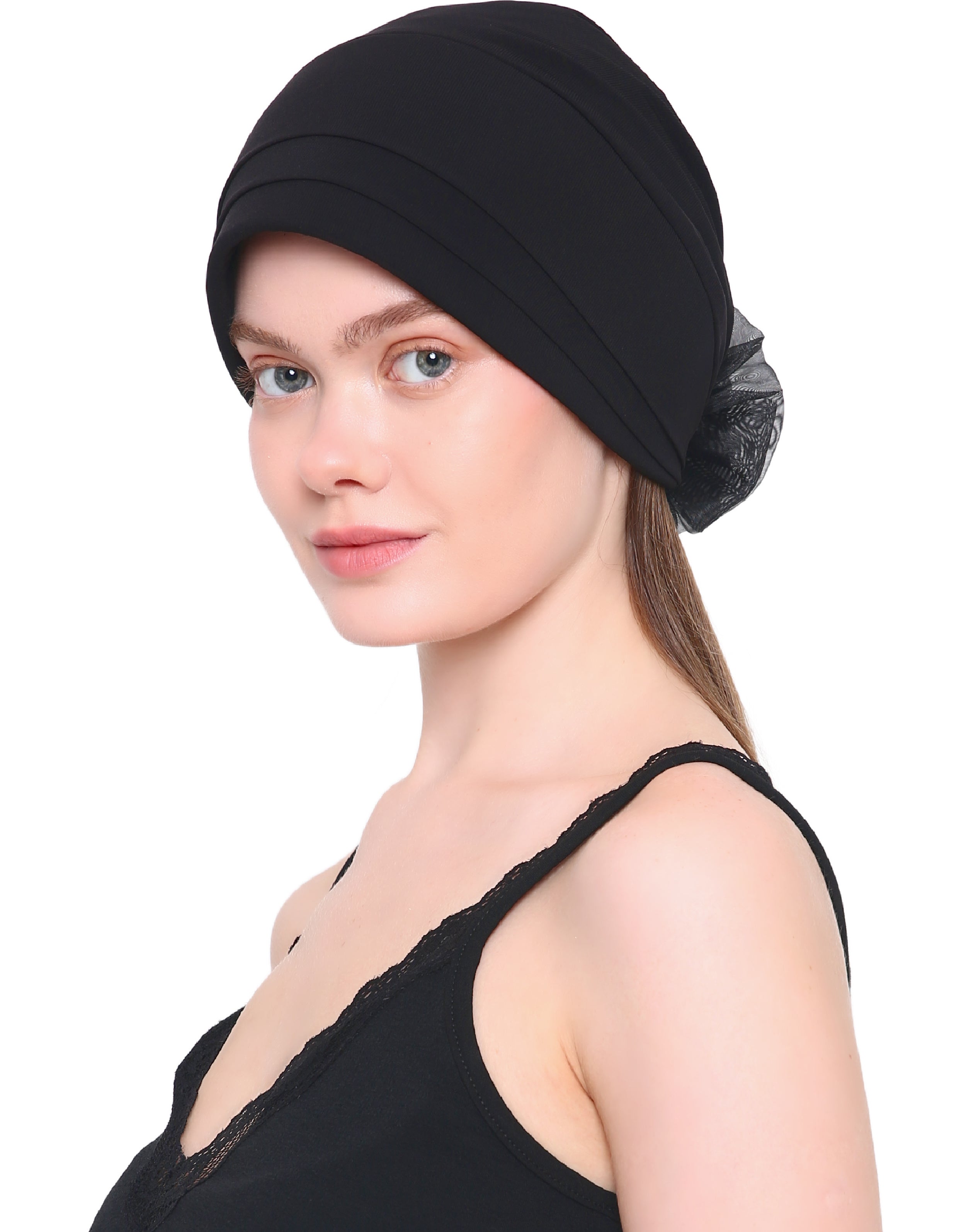 ORGANZA FLOWER HEADWEAR Padded Front Stylish Hat