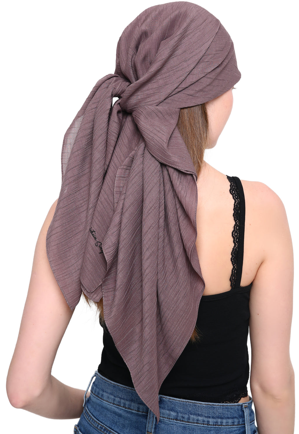 SQUARE HEAD SCARF Wood Effect Pattern Soft Luxury Viscose