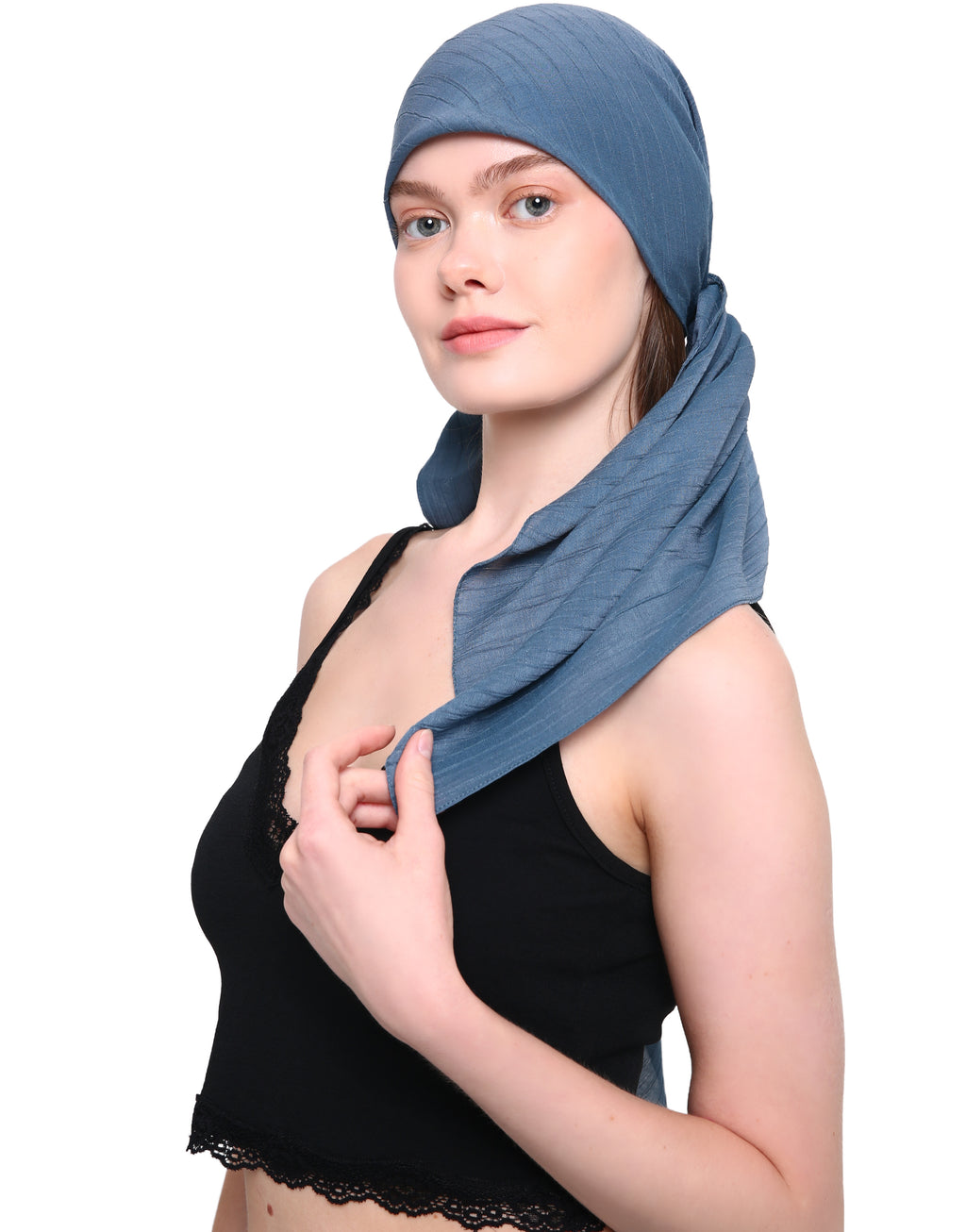 WOOD EFFECT SQUARE HEAD SCARF for Hair Loss