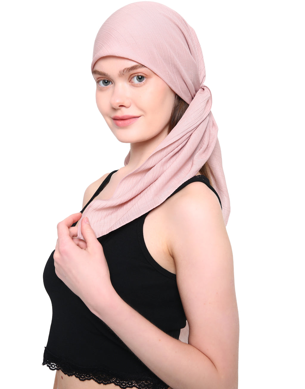 WOOD EFFECT SQUARE HEAD SCARF for Hair Loss