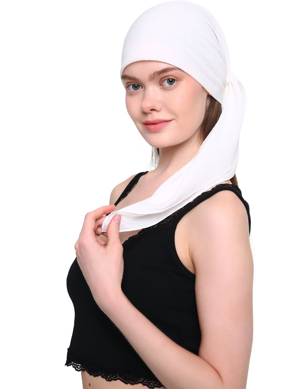 WOOD EFFECT SQUARE HEAD SCARF for Hair Loss