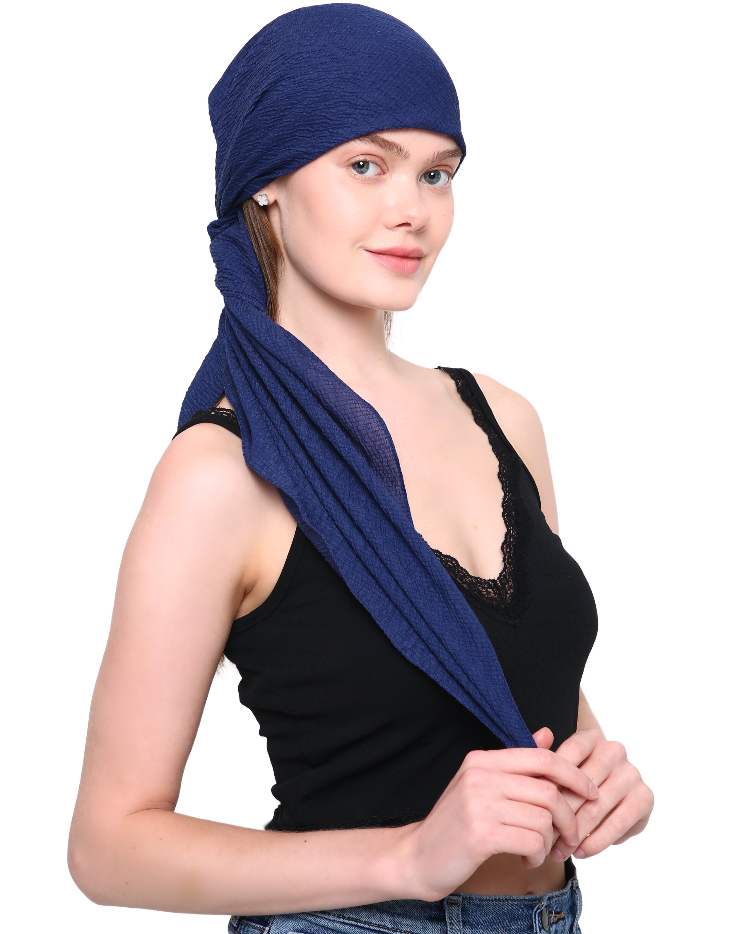 PRE-SHRUNK SQUARE HEAD SCARF for Hair Loss