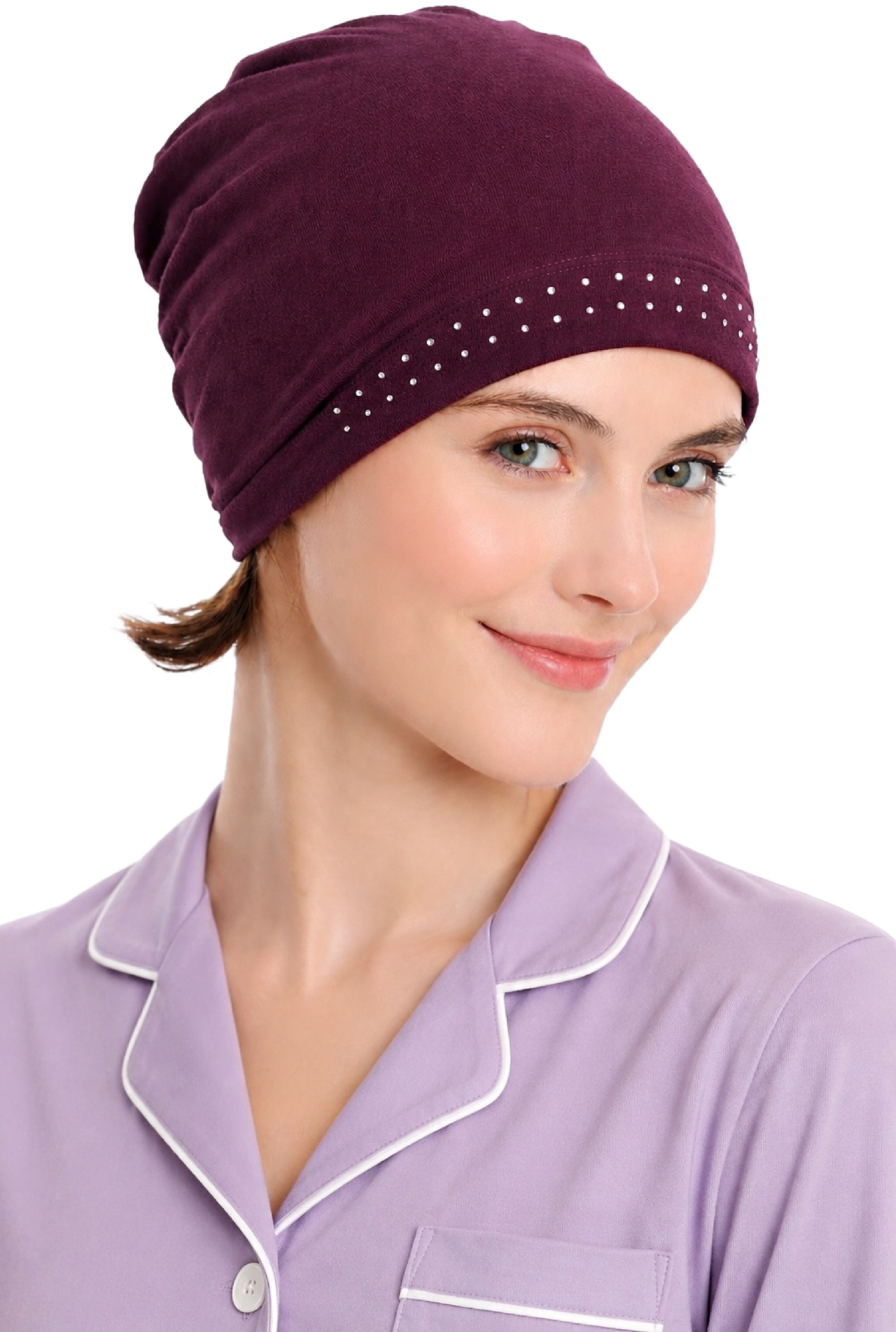 Bamboo Chemo Cap - Essential Jeweled Sleep Cap for Hair Loss