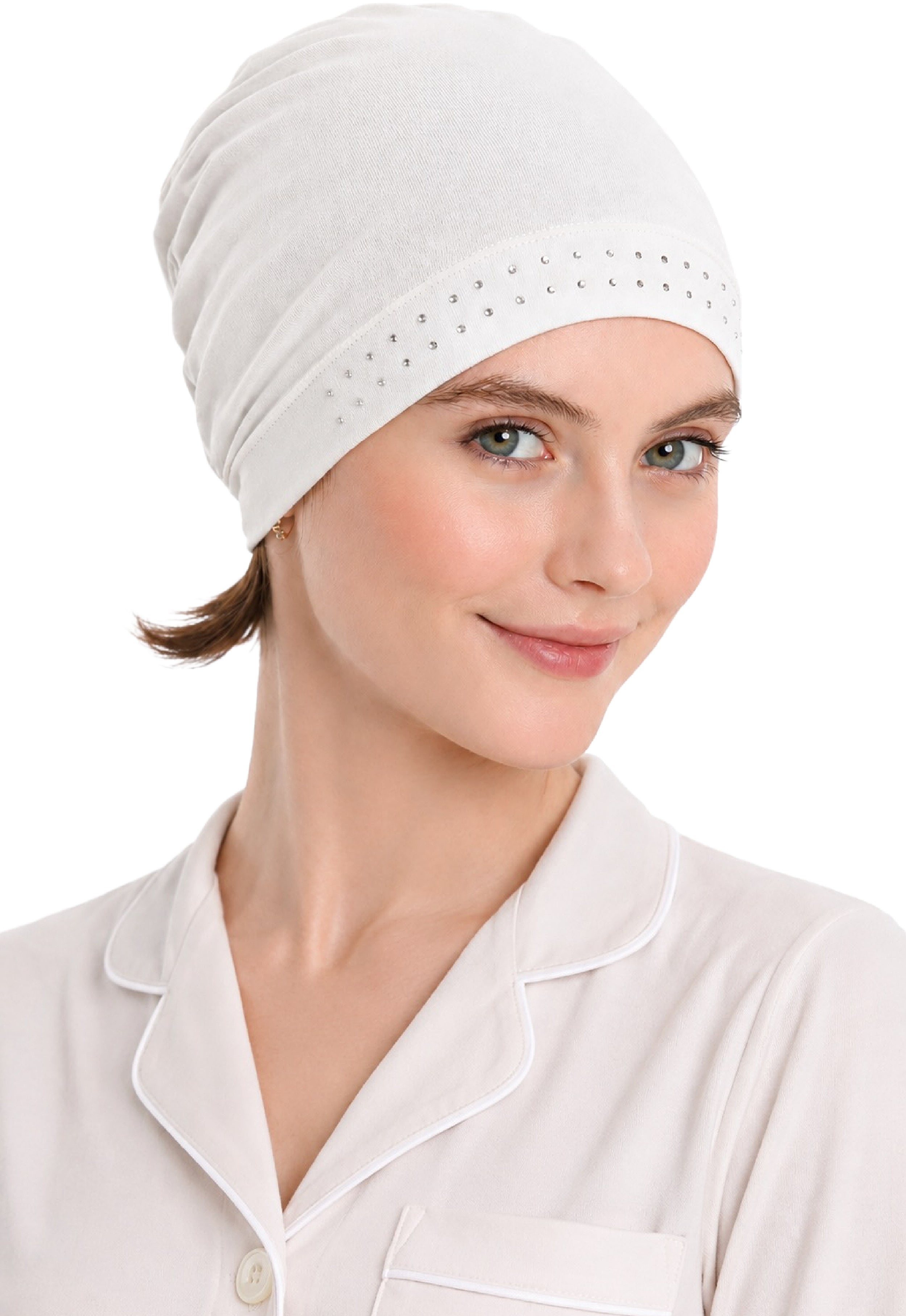 Bamboo Chemo Cap - Essential Jeweled Sleep Cap for Hair Loss