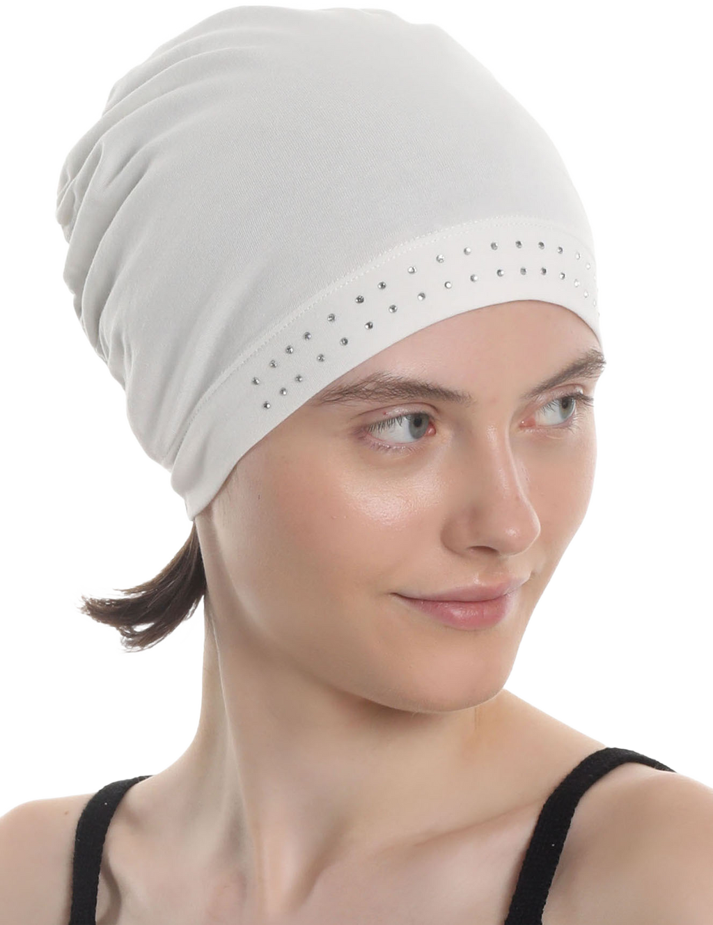 BAMBOO ESSENTIAL JEWELLED CAP Under Hat & Scarf, Sleep Cap