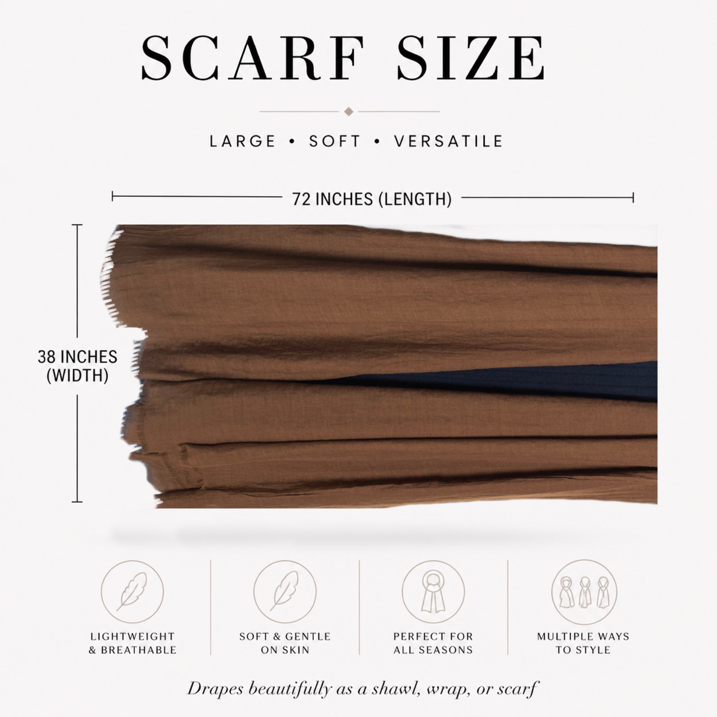 LONG GENTLY SCARF for Hair Loss & Sensitive Scalp