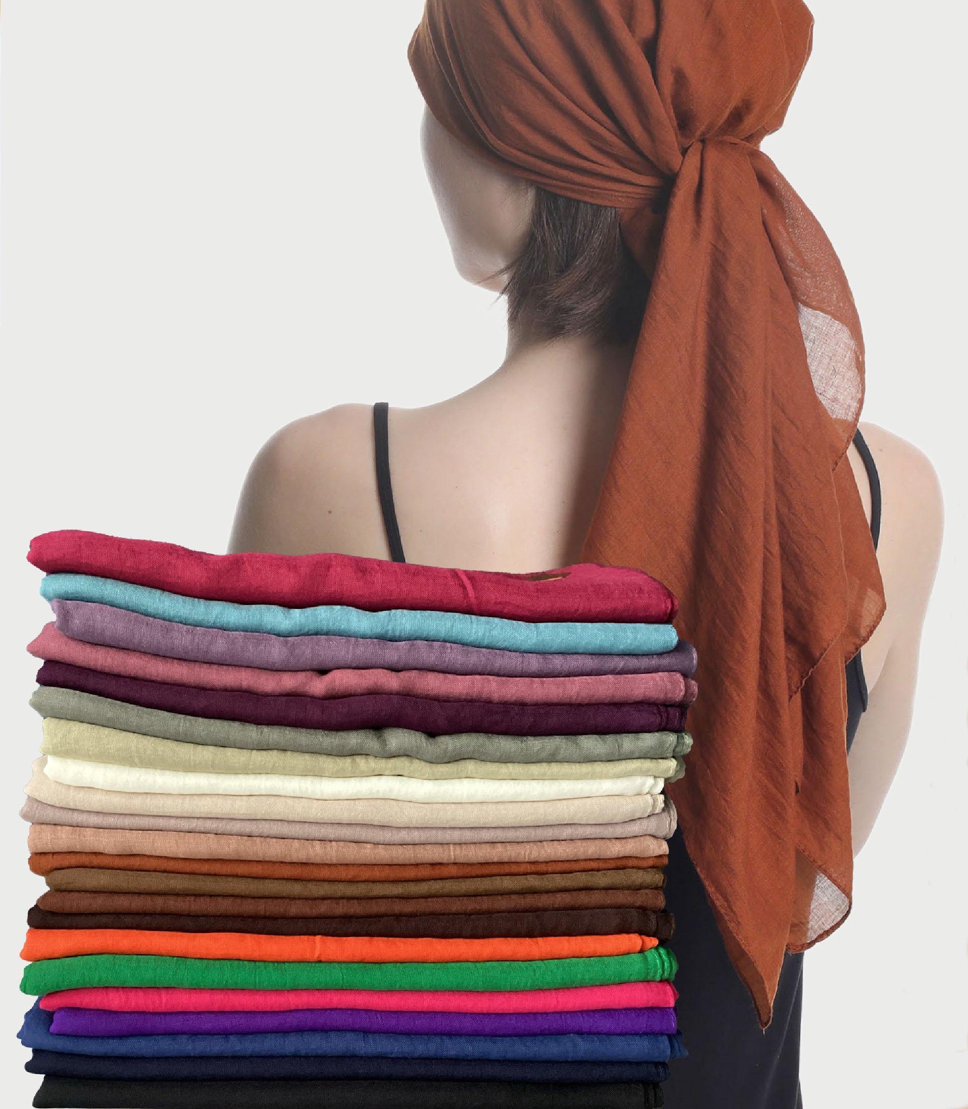 SQUARE HEAD SCARF, Large Viscose Head Scarves