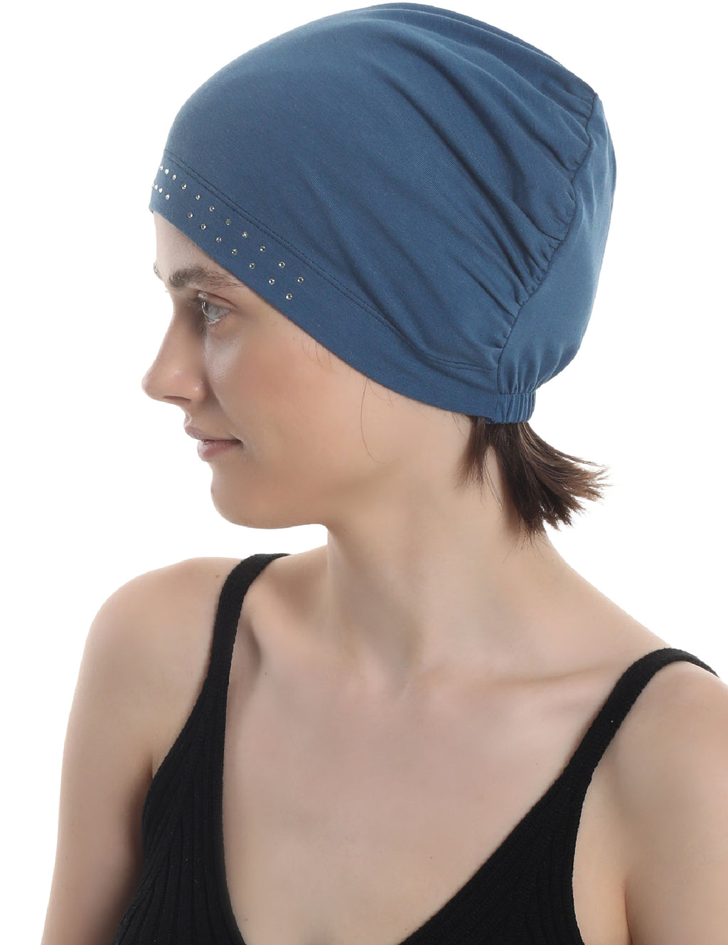 BAMBOO ESSENTIAL JEWELLED CAP Under Hat & Scarf, Sleep Cap