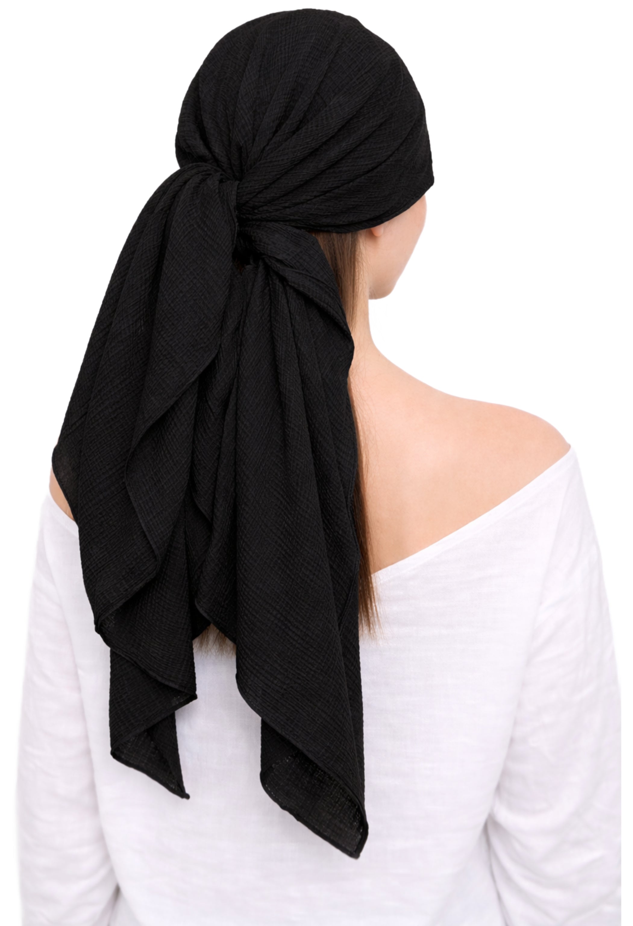 PRE-SHRUNK SQUARE HEAD SCARF for Hair Loss
