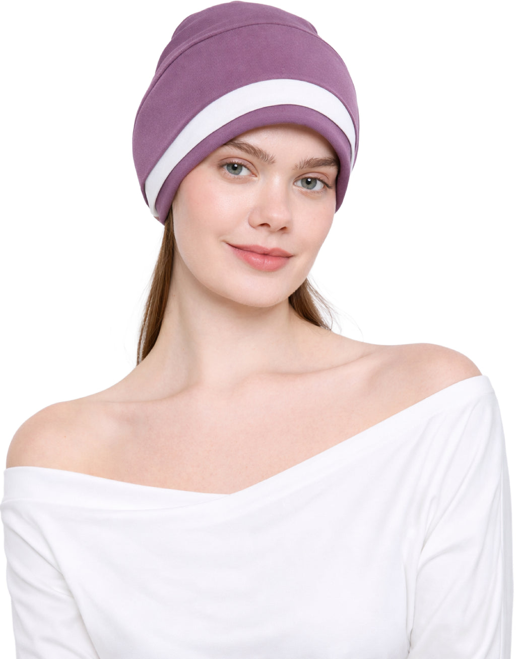 Chemo Hat with Flower Detail - Organza Padded Headwear for Hair Loss